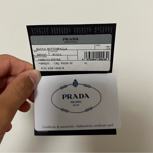 Brand New Authentic Prada Clutch Purse In Bright Pink-Medium Size-Gold Strap - Picture 5 of 5